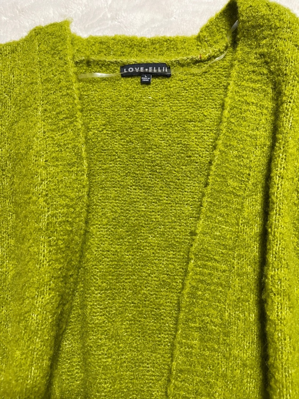 Love + Libby Lime Green Open-Front Women's Cardigan